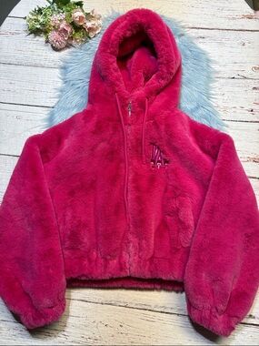Pro Standard LA Dodgers MLB Faux Fur Pink Jacket sz XL